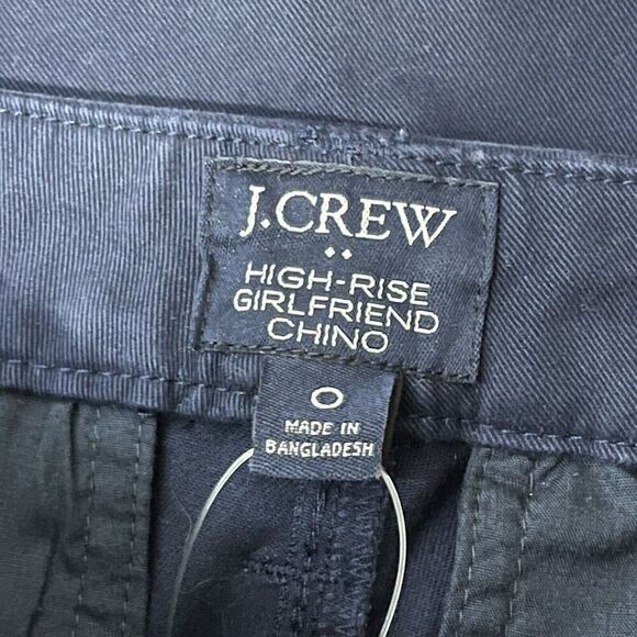 J.CREW High-rise Girlfriend Chino Pant Size 0 Navy Blue NEW Preppy Nautical - Picture 9 of 14